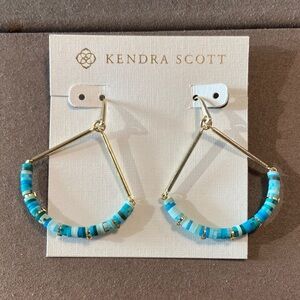 Kendra Scott Turquoise and Gold Geometric Earrings